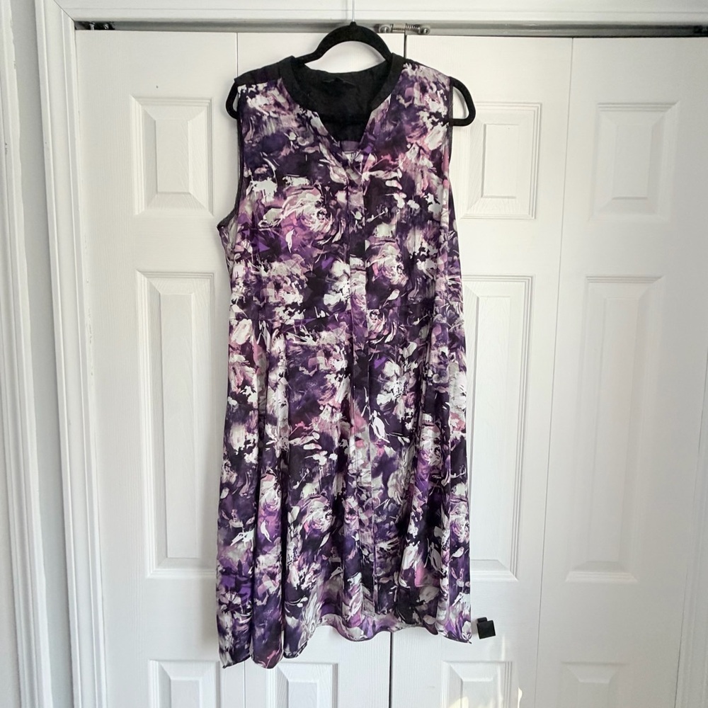 Simply Vera Floral Purple Sleeveless Dress
